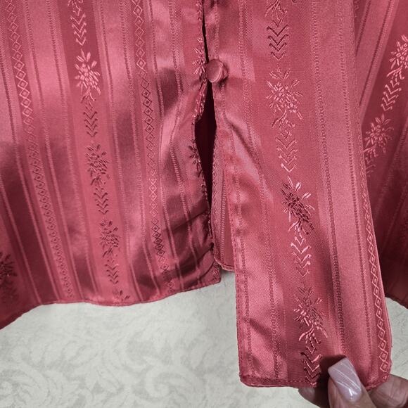 VTG Victoria's Secret Gold Label Cropped Top S Pink Coral Button Front Flare Slv - Picture 4 of 12